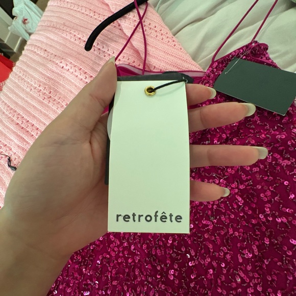Retrofete Fuchsia Sequin Mini Dress - Picture 2 of 4